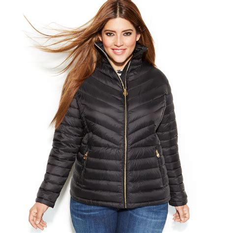 michael kors packable down jacket short|Michael Kors shiny puffer jacket.